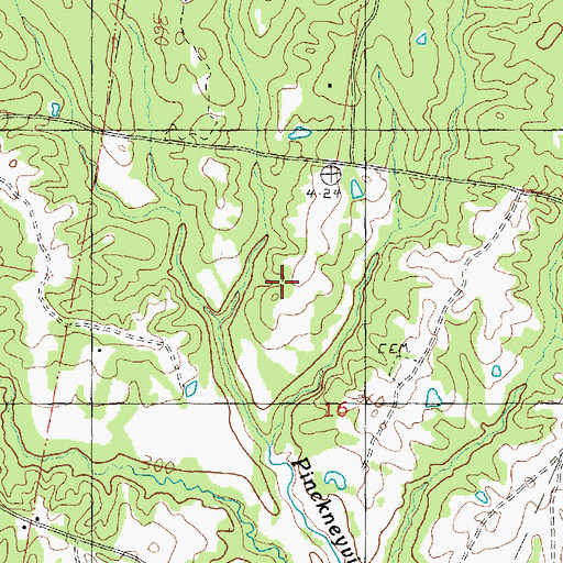Topographic Map of Woodstock Plantation (historical), MS