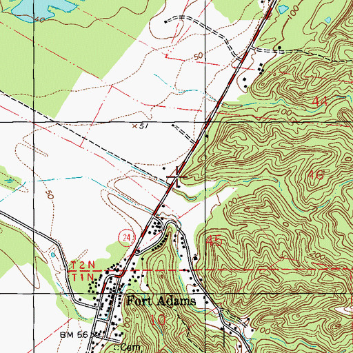 Topographic Map of Zion Hill Church (historical), MS
