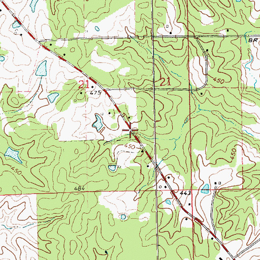 Topographic Map of Adams Grove Church (historical), MS