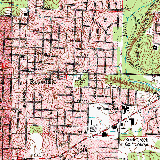 Topographic Map of West End Park, AR