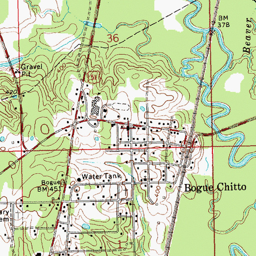 Topographic Map of Bogue Chitto Baptist Church, MS