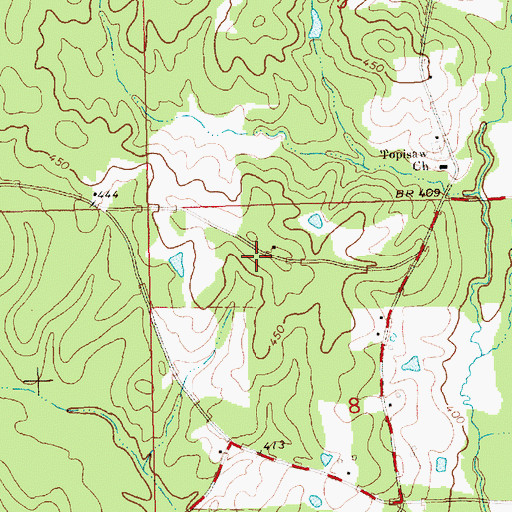 Topographic Map of Brents Mill (historical), MS