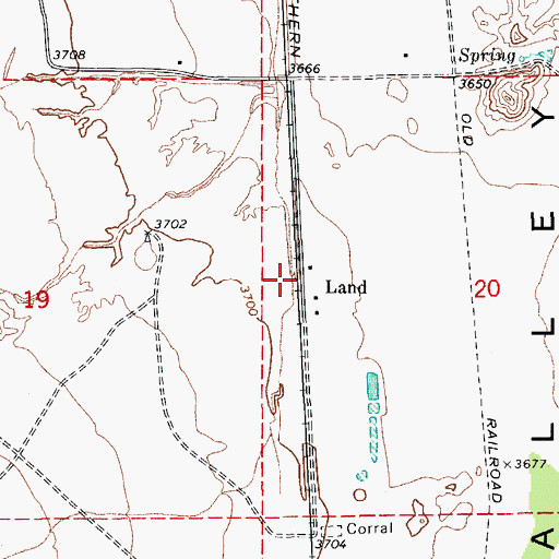 Topographic Map of Land, AZ