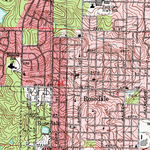 Topographic Map of West Heights Missionary Baptist Church, AR