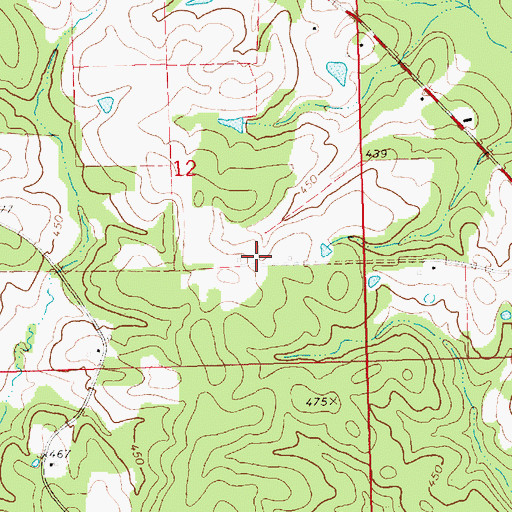 Topographic Map of Caseyville (historical), MS