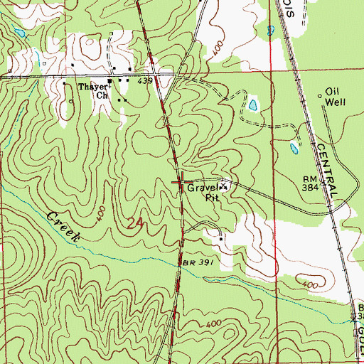 Topographic Map of Cold Springs, MS