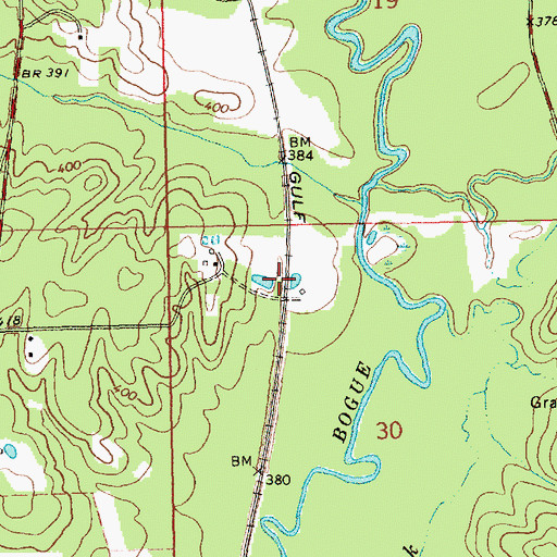 Topographic Map of Derby (historical), MS