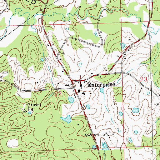 Topographic Map of Enterprise School, MS