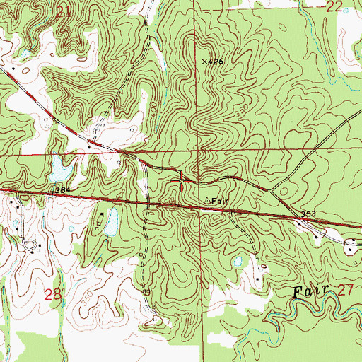 Topographic Map of Fair River Hall School (historical), MS