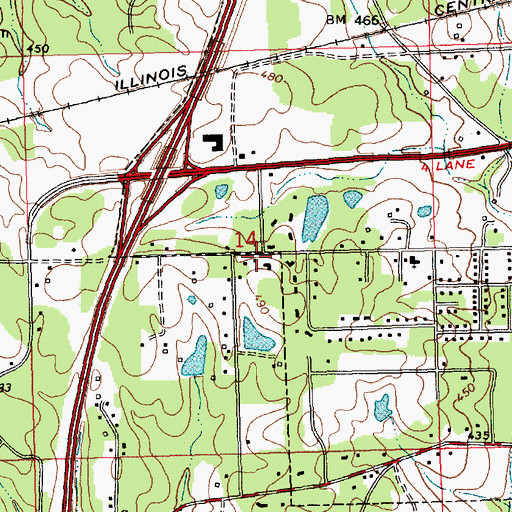 Topographic Map of Faith Presbyterian Church, MS