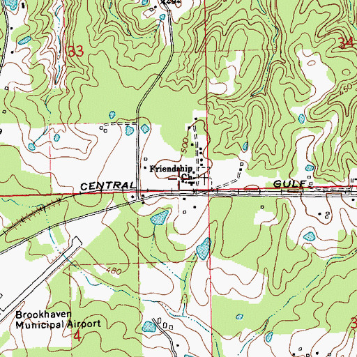 Topographic Map of Friendship School (historical), MS