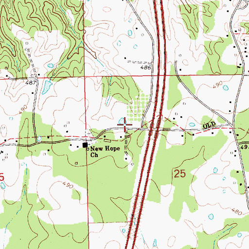 Topographic Map of Garner School (historical), MS