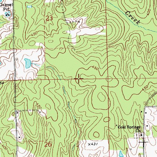 Topographic Map of Gills School (historical), MS