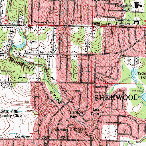 Topographic Map of Western Acres, AR