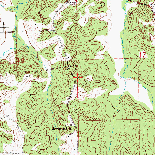 Topographic Map of Goodman School (historical), MS