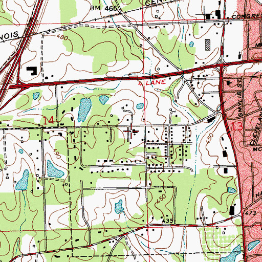 Topographic Map of Halbert Heights Baptist Church, MS