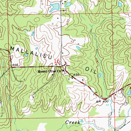 Topographic Map of Hickory Grove School (historical), MS
