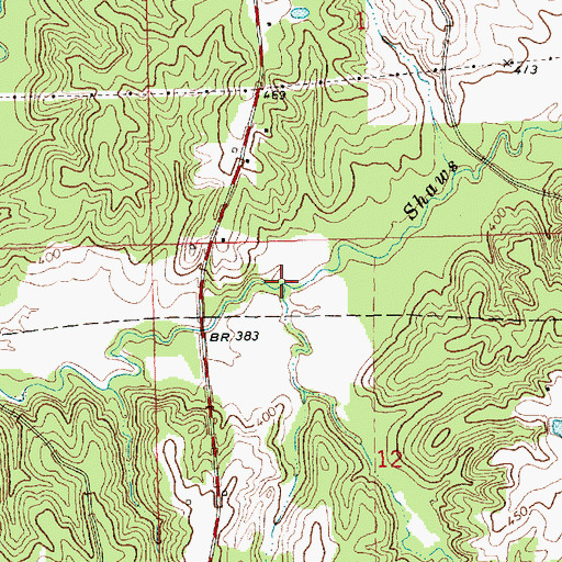 Topographic Map of Hog Branch, MS