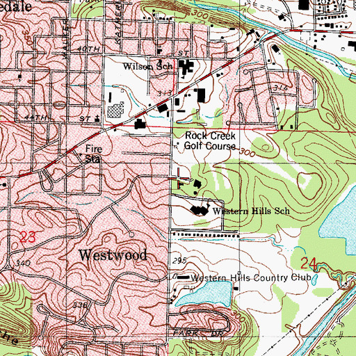 Topographic Map of Western Hills United Methodist Church, AR