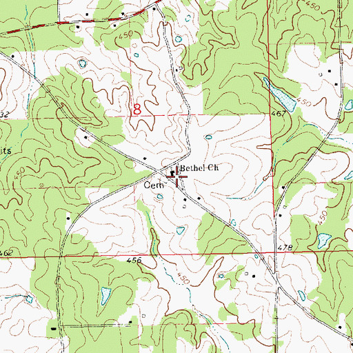 Topographic Map of Kings School (historical), MS