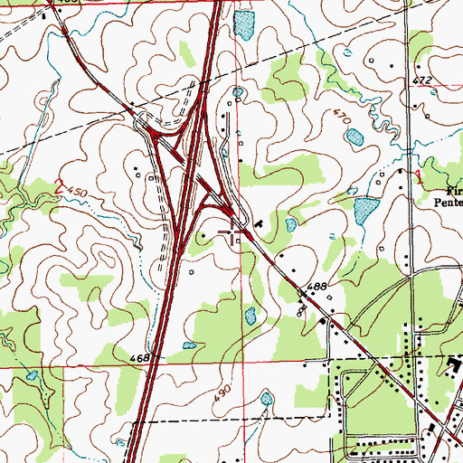 Topographic Map of Love School (historical), MS