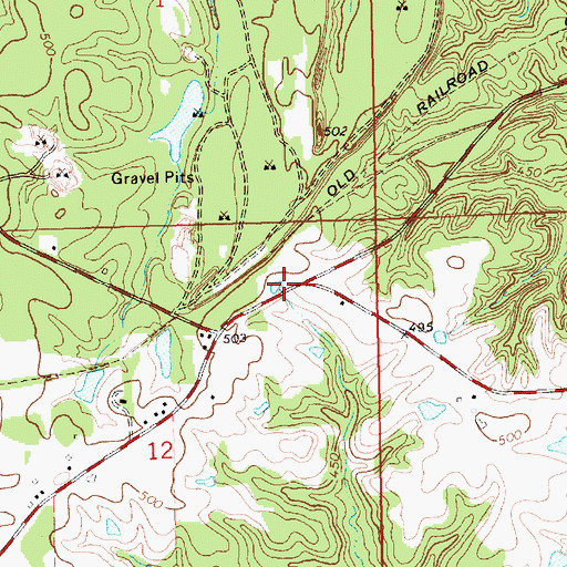 Topographic Map of McNair Mill (historical), MS