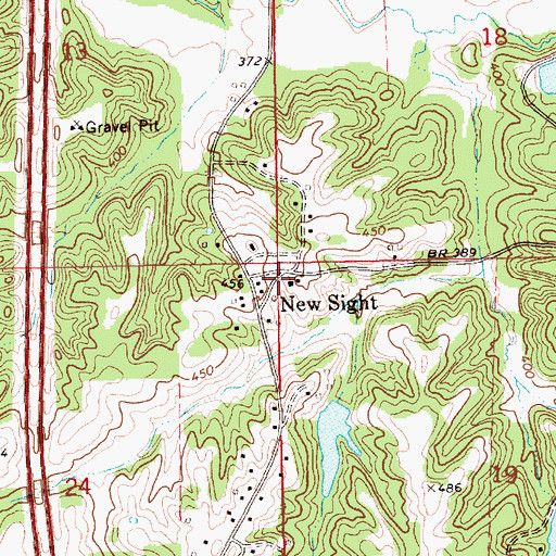 Topographic Map of New Sight Baptist Church, MS