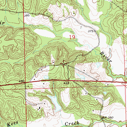 Topographic Map of Oak Grove School (historical), MS