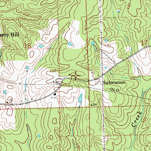 Topographic Map of Oak Ridge School (historical), MS
