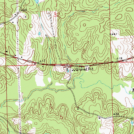 Topographic Map of Pine Grove School (historical), MS