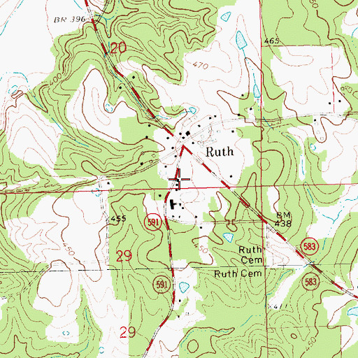 Topographic Map of Ruth Baptist Church, MS
