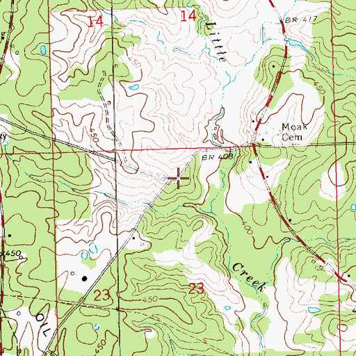 Topographic Map of Sweetwater School (historical), MS