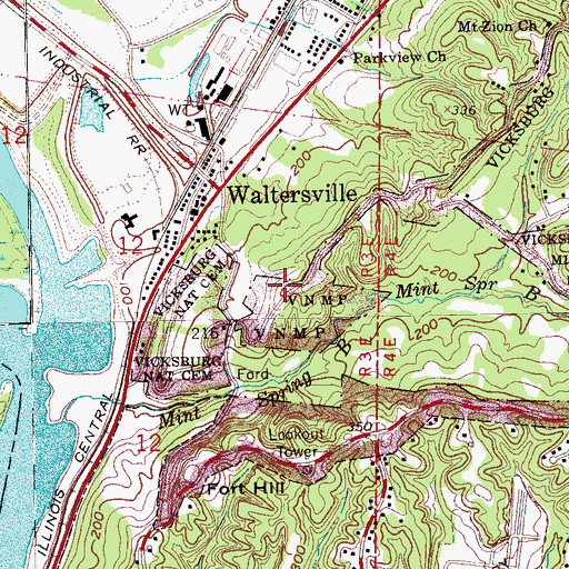 Topographic Map of Battery Selfridge (historical), MS