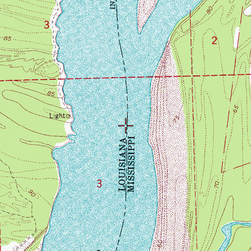 Topographic Map of Bedford Bend, MS