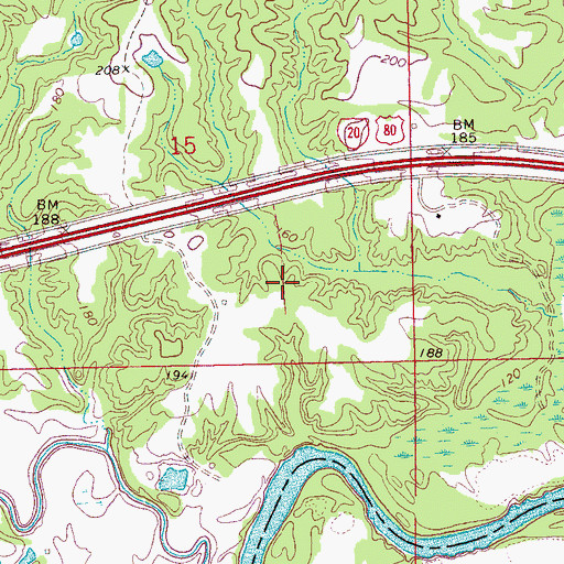 Topographic Map of Bedford School (historical), MS