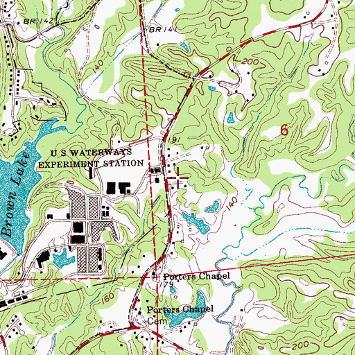 Topographic Map of Bellemeade, MS