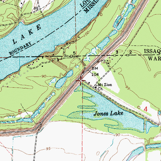 Topographic Map of Bellevule, MS