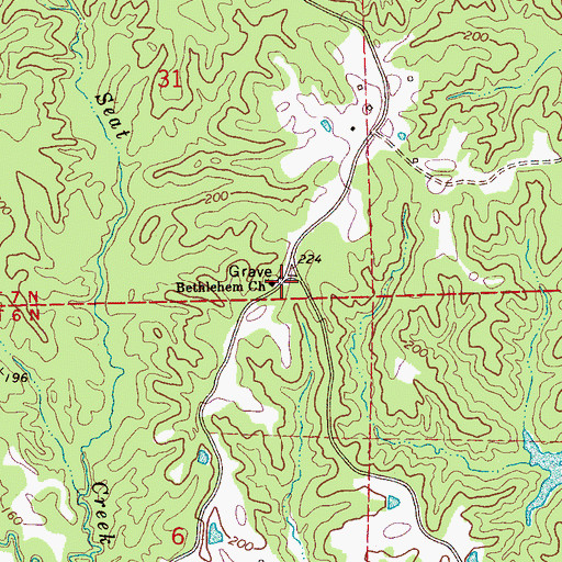 Topographic Map of Bethlehem School (historical), MS