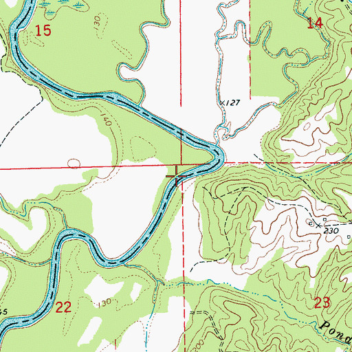 Topographic Map of Birdsong Ferry (historical), MS
