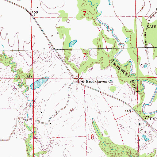 Topographic Map of Brookhaven School (historical), MS