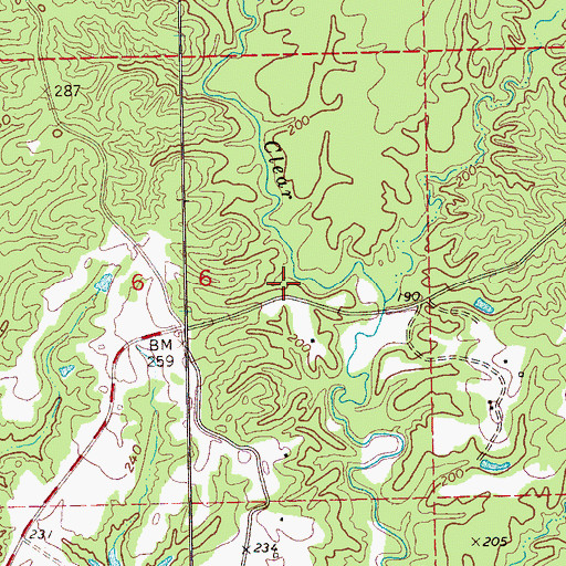 Topographic Map of Clear Creek School (historical), MS