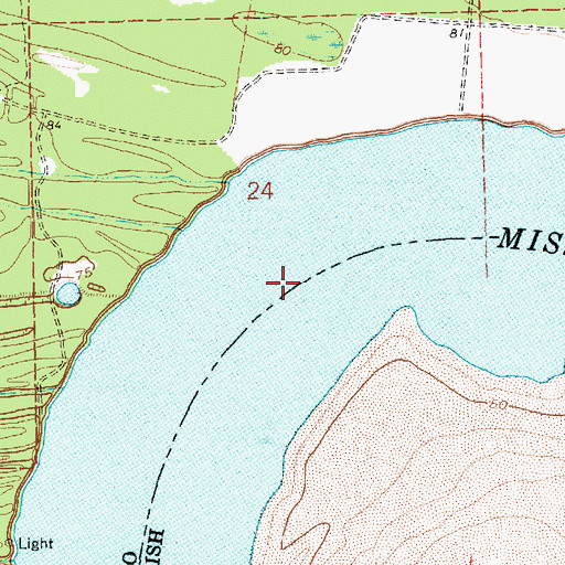 Topographic Map of Davis Island Bend, MS
