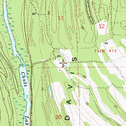 Topographic Map of Hurricane, MS