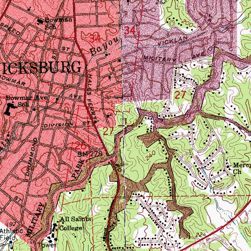 Topographic Map of King Solomon Baptist Church, MS
