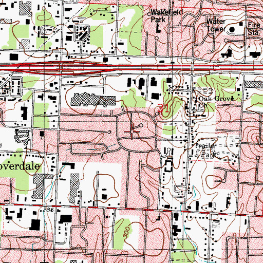 Topographic Map of Windamere, AR