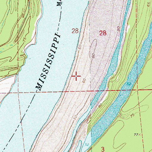 Topographic Map of Newton Bend Bar, MS