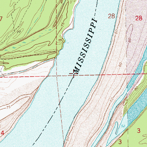 Topographic Map of Newtown Bend, MS