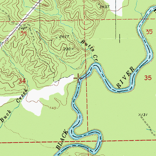 Topographic Map of Old Marley Landing, MS
