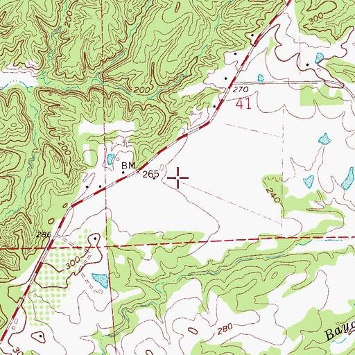 Topographic Map of Openwood Country Club, MS