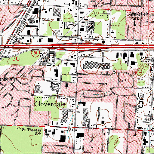 Topographic Map of Windamere Plaza Shopping Center, AR